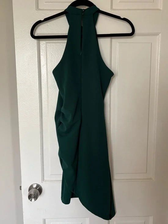Lulu’s Emerald Green Halter Mini Bodycon Dress - Picture 5 of 6